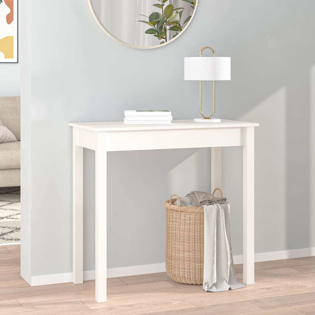Konsollbord Hvit 80X40X75 Cm Heltre Furu