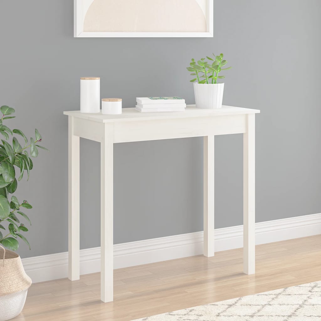 Konsollbord Hvit 80X40X75 Cm Heltre Furu