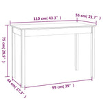 Spisebord Hvit 110X55X75 Cm Heltre Furu