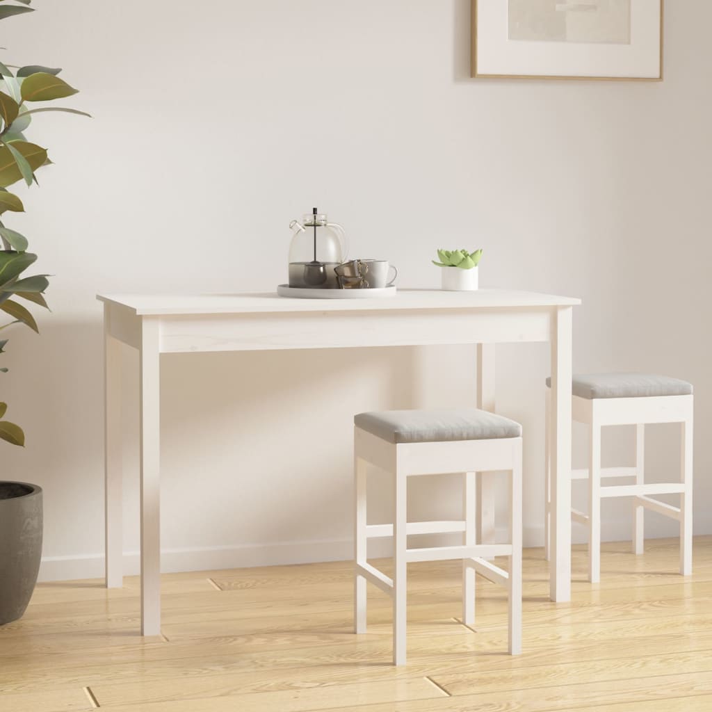 Spisebord Hvit 110X55X75 Cm Heltre Furu