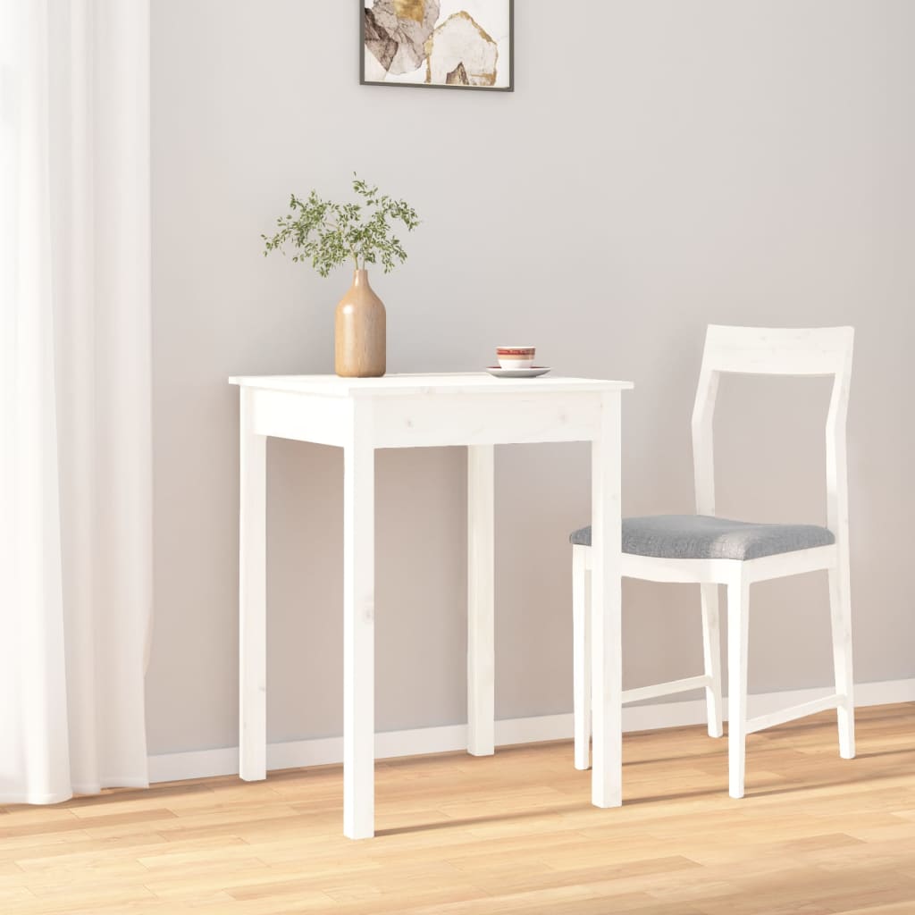 Sidebord Hvit 55X55X75 Cm Heltre Furu