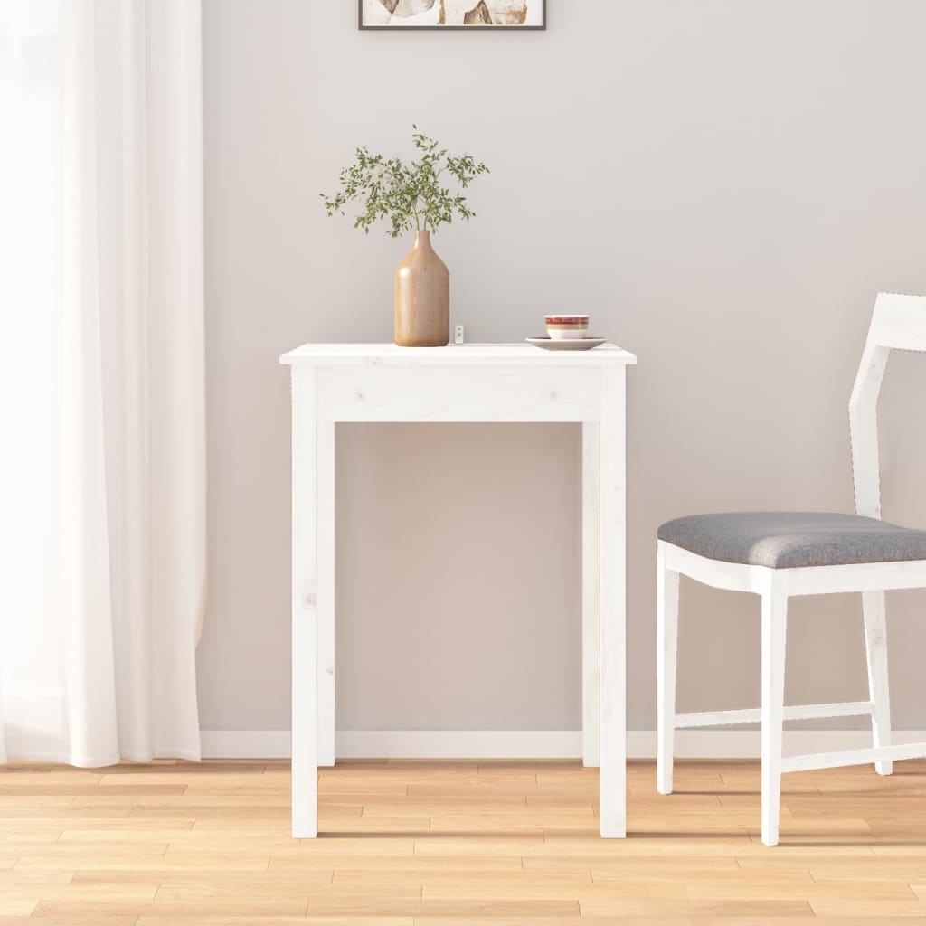 Sidebord Hvit 55X55X75 Cm Heltre Furu