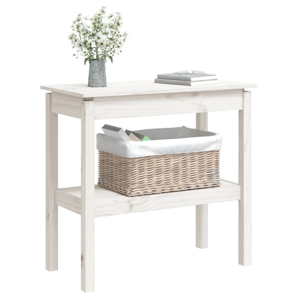 Konsollbord Hvit 80X40X75 Cm Heltre Furu