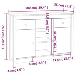 Skjenk 100X35X74,5 Cm Heltre Furu