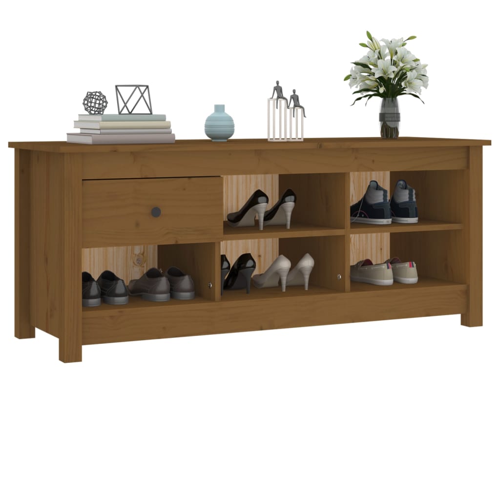 Skoskap Honningbrun 110X38X45,5 Cm Heltre Furu