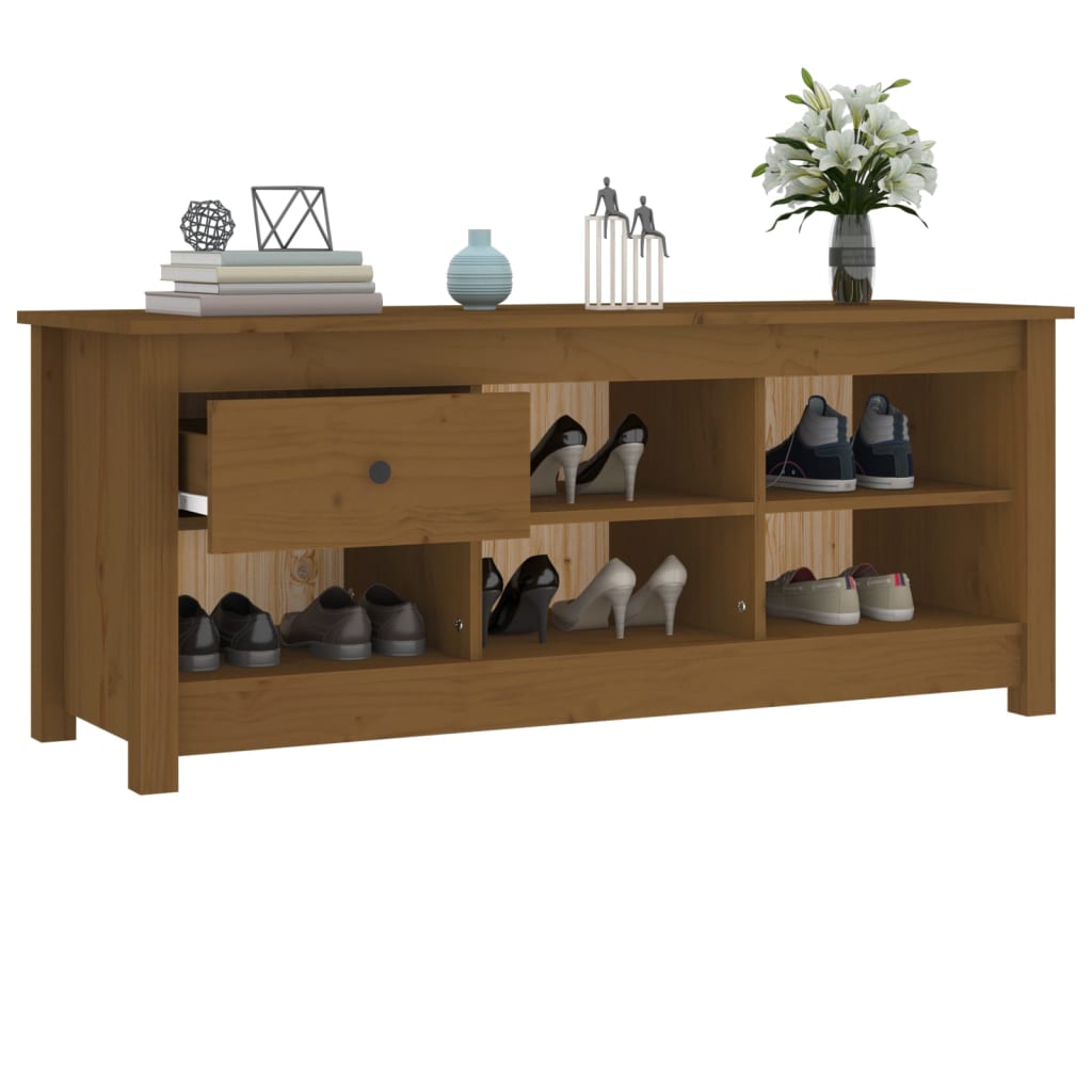 Skoskap Honningbrun 110X38X45,5 Cm Heltre Furu