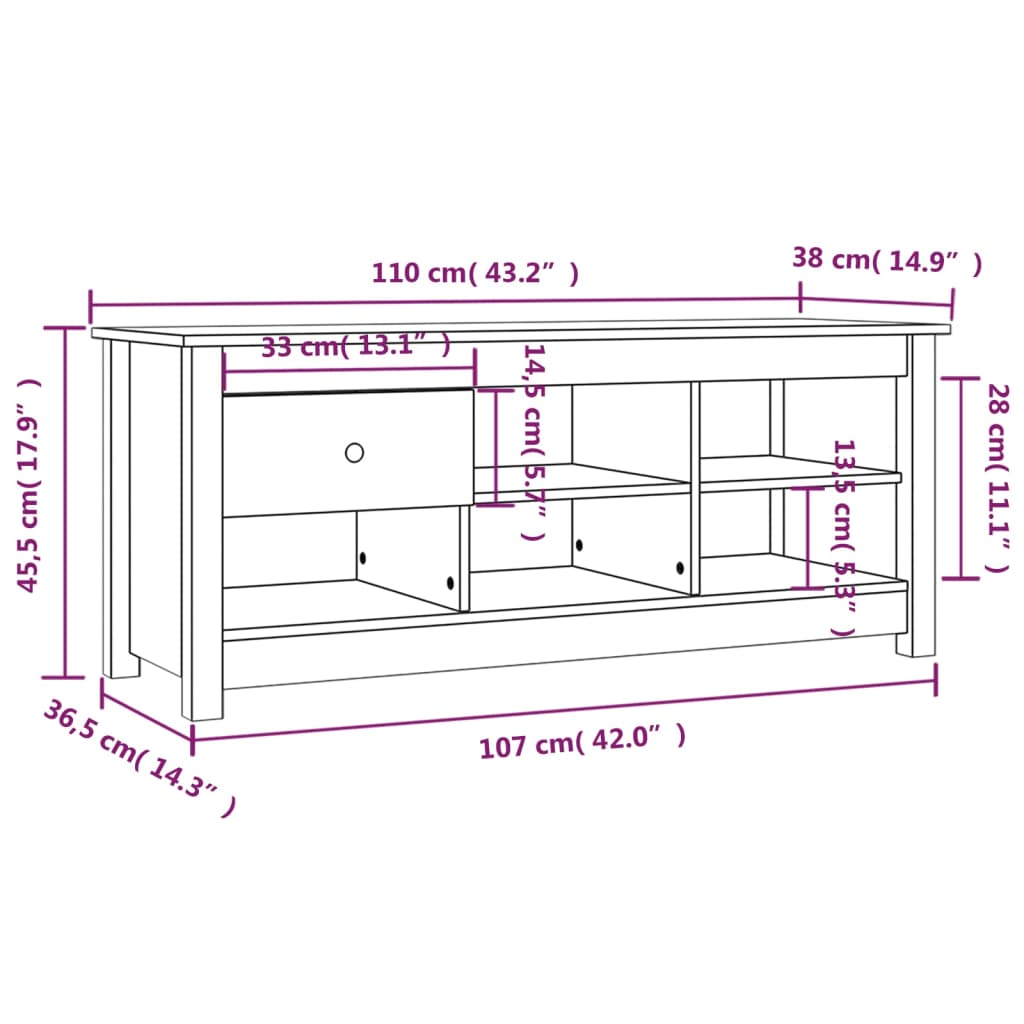 Skoskap Honningbrun 110X38X45,5 Cm Heltre Furu