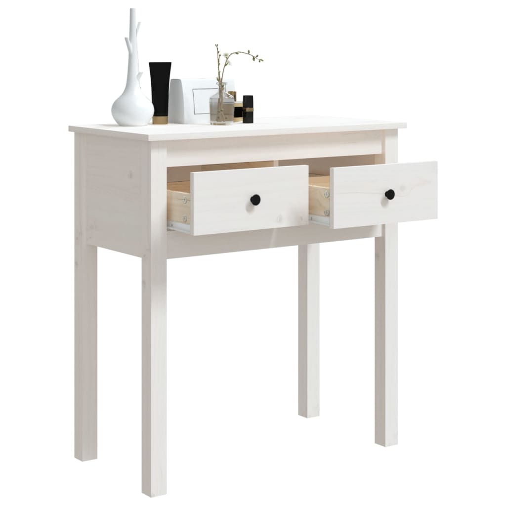 Konsollbord Hvit 70X35X75 Cm Heltre Furu