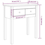 Konsollbord Hvit 70X35X75 Cm Heltre Furu