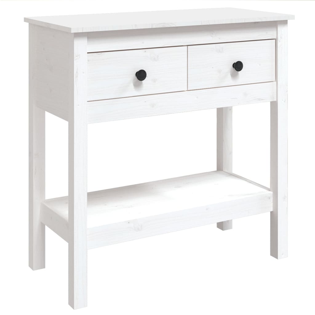 Konsollbord Hvit 75X35X75 Cm Heltre Furu