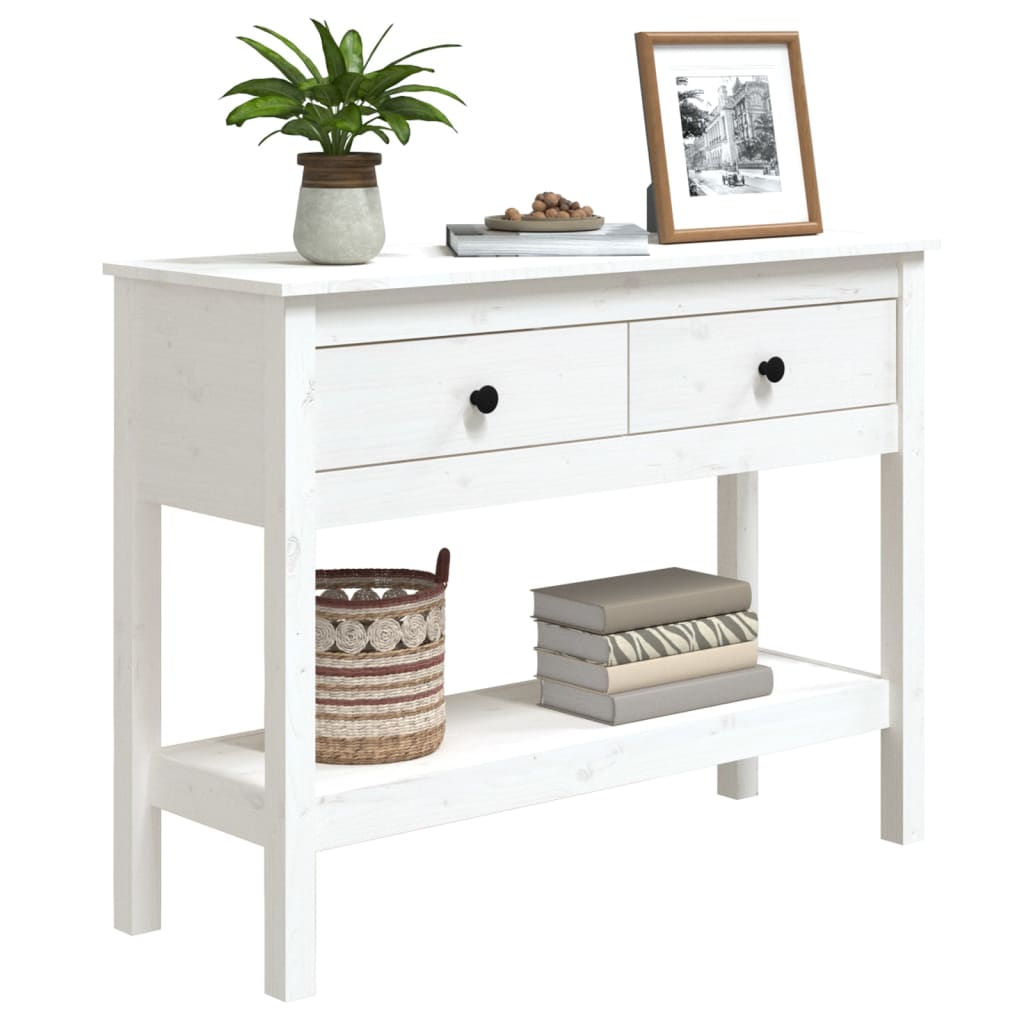 Konsollbord Hvit 100X35X75 Cm Heltre Furu