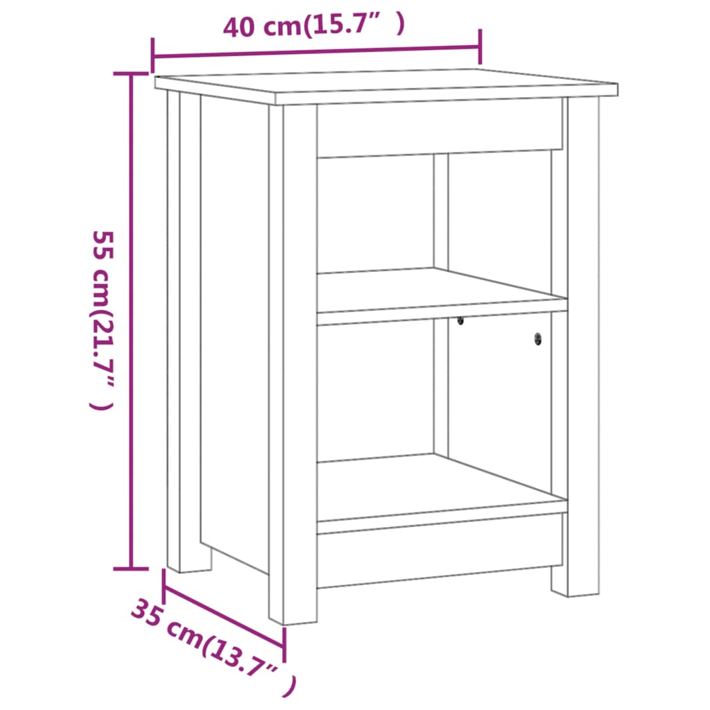 Nattbord Honningbrun 40X35X55 Cm Heltre Furu