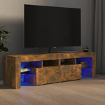 Tv-Benk Med Led-Lys Røkt Eik 140X36,5X40 Cm