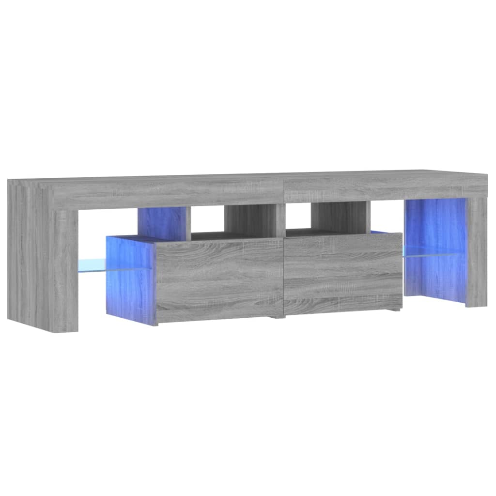 Tv-Benk Med Led Grå Sonoma 140X36,5X40 Cm