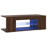 Tv-Benk Med Led-Lys Brun Eik 90X39X30 Cm