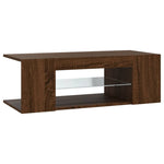 Tv-Benk Med Led-Lys Brun Eik 90X39X30 Cm