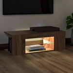 Tv-Benk Med Led-Lys Brun Eik 90X39X30 Cm