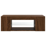 Tv-Benk Med Led-Lys Brun Eik 90X39X30 Cm