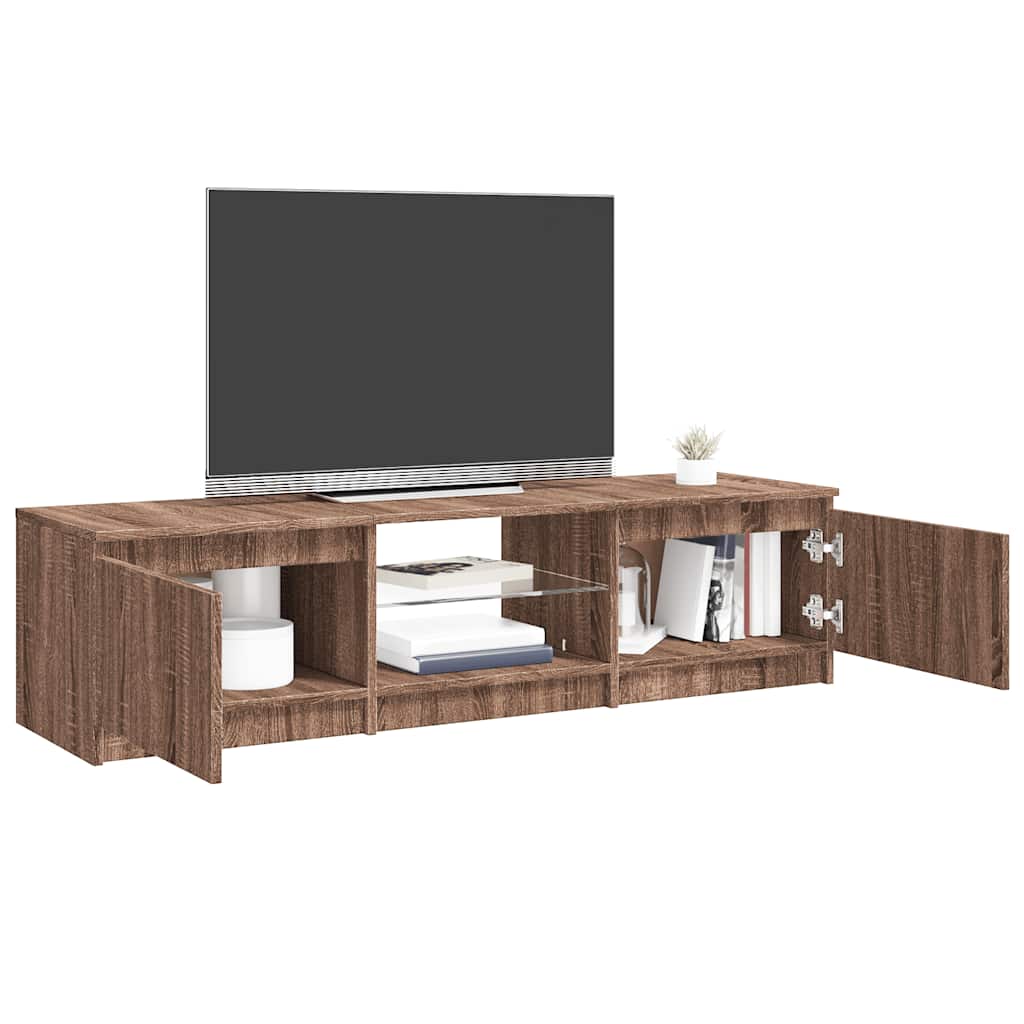 Tv-Benk Med Led Brun Eik 140X40X35,5 Cm