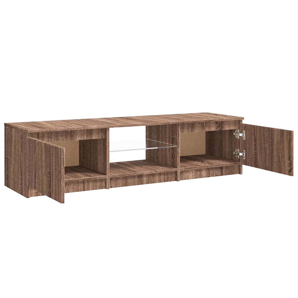 Tv-Benk Med Led Brun Eik 140X40X35,5 Cm