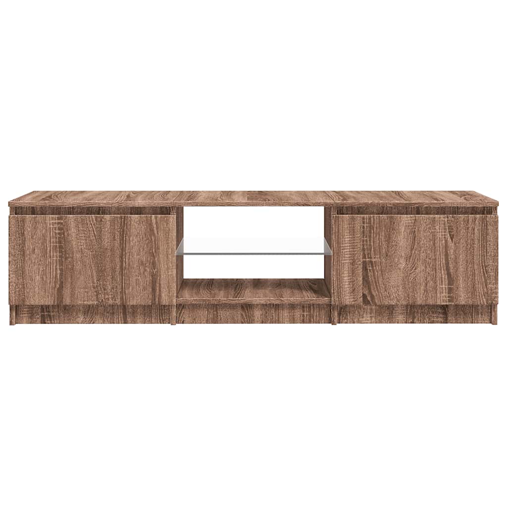 Tv-Benk Med Led Brun Eik 140X40X35,5 Cm