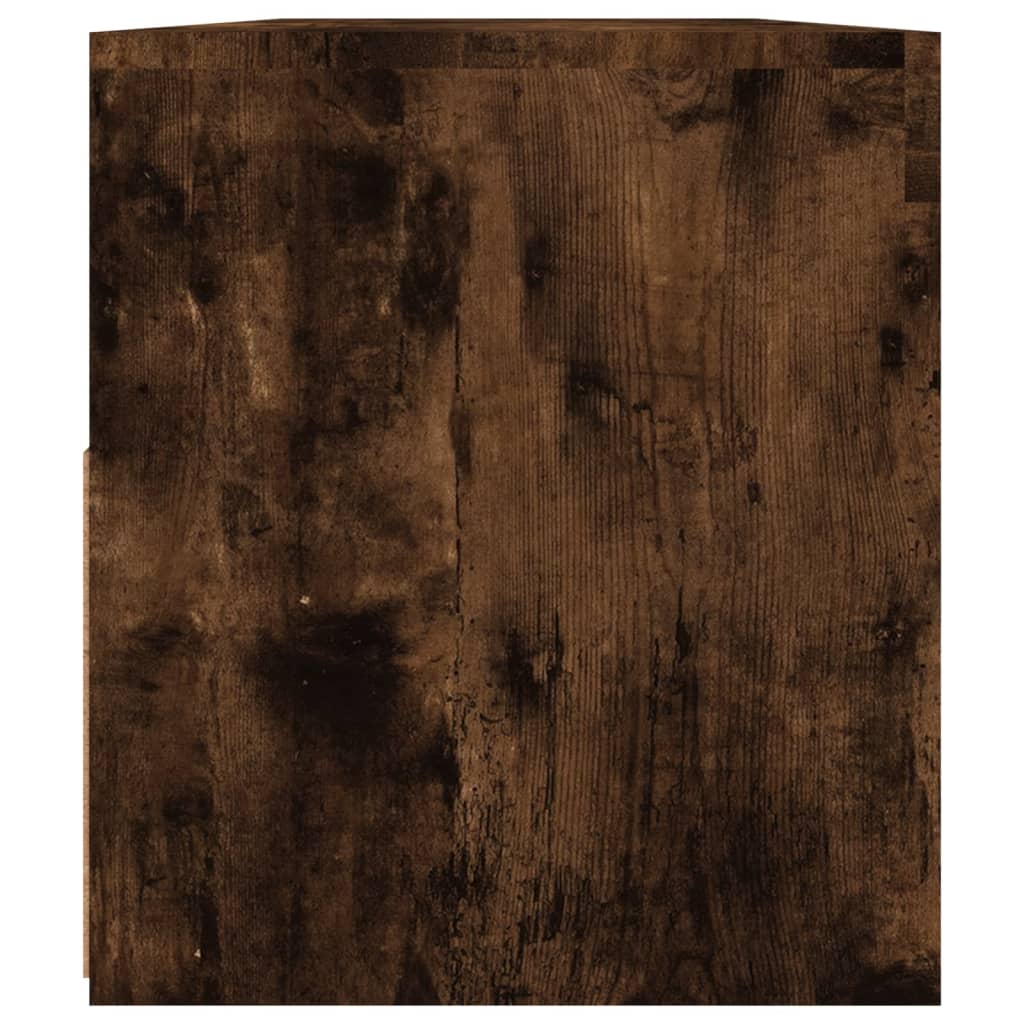 Tv-Benk Med Led-Lys Røkt Eik 90X35X40 Cm