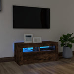 Tv-Benk Med Led-Lys Røkt Eik 90X35X40 Cm