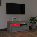Tv-Benk Med Led-Lys Grå Sonoma 90X35X40 Cm