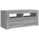 Tv-Benk Med Led-Lys Grå Sonoma 90X35X40 Cm
