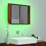 Speilskap Med Led Røkt Eik 60X12X45 Cm Konstruert Tre