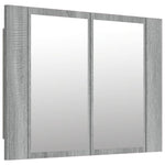 Speilskap Med Led Grå Eik 60X12X45 Cm Konstruert Tre