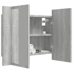 Speilskap Med Led Grå Eik 60X12X45 Cm Konstruert Tre