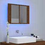 Speilskap Med Led Brun Eik 60X12X45 Cm Konstruert Tre