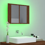 Speilskap Med Led Brun Eik 60X12X45 Cm Konstruert Tre
