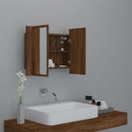 Speilskap Med Led Brun Eik 60X12X45 Cm Konstruert Tre