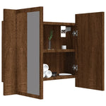 Speilskap Med Led Brun Eik 60X12X45 Cm Konstruert Tre