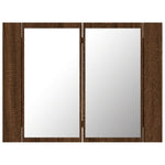 Speilskap Med Led Brun Eik 60X12X45 Cm Konstruert Tre