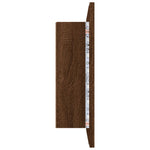 Speilskap Med Led Brun Eik 60X12X45 Cm Konstruert Tre