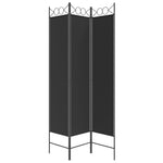 Romdeler 3 Paneler Svart 120X200 Cm Stoff