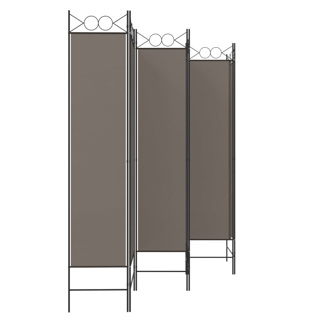 Romdeler Med 6 Paneler Antrasitt 240X200 Cm Stoff