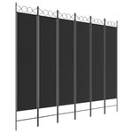 Romdeler 6 Paneler Svart 240X200 Cm Stoff