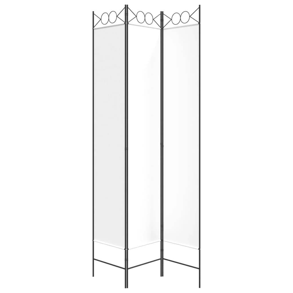 Romdeler 3 Paneler Hvit 120X220 Cm Stoff