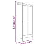 Romdeler 3 Paneler Hvit 120X220 Cm Stoff