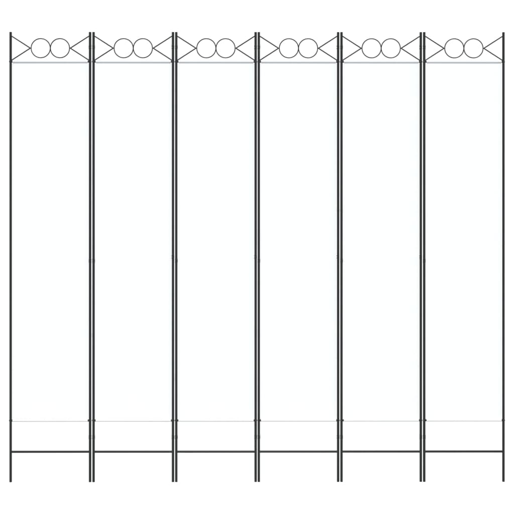 Romdeler 6 Paneler Hvit 240X220 Cm Stoff