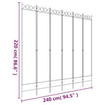 Romdeler 6 Paneler Hvit 240X220 Cm Stoff