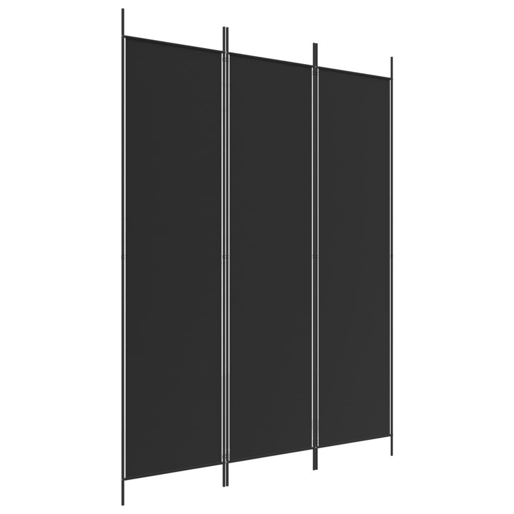 Romdeler 3 Paneler Svart 150X200 Cm Stoff