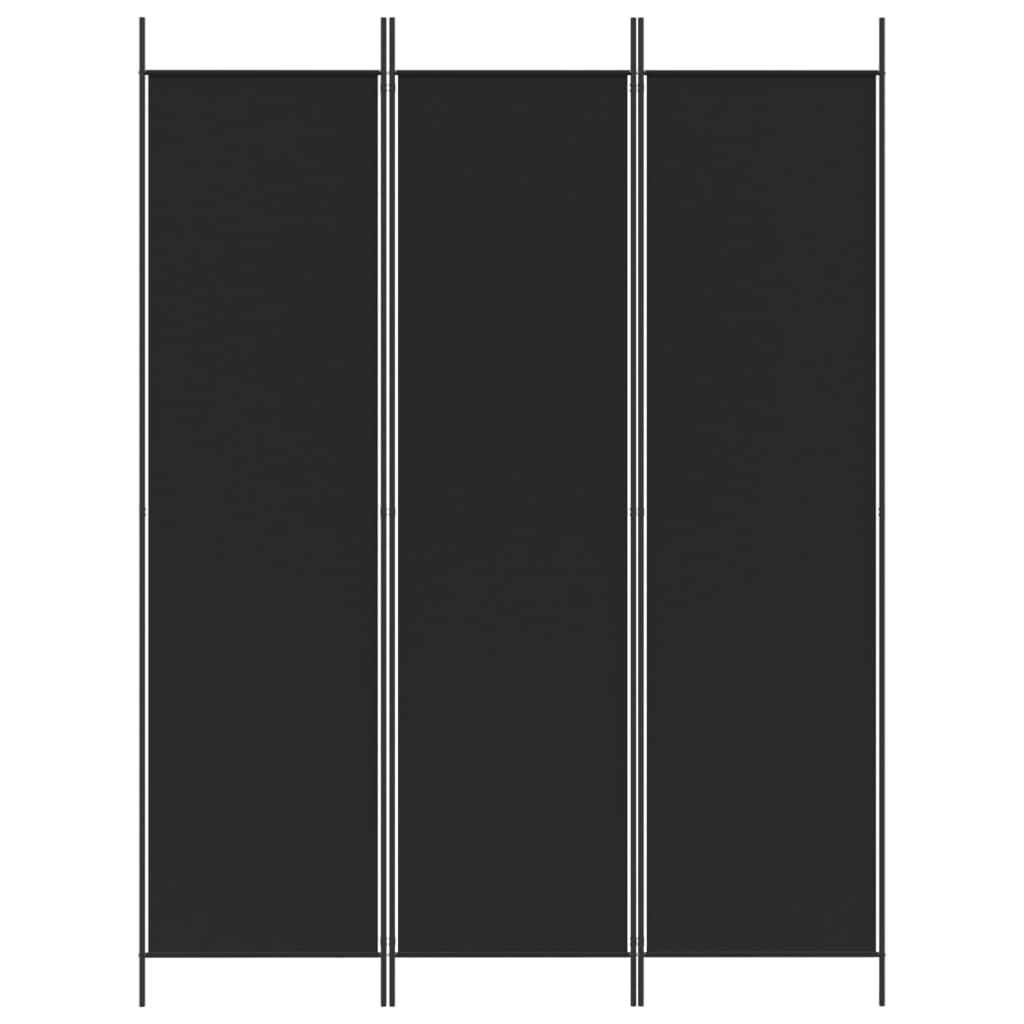 Romdeler 3 Paneler Svart 150X200 Cm Stoff