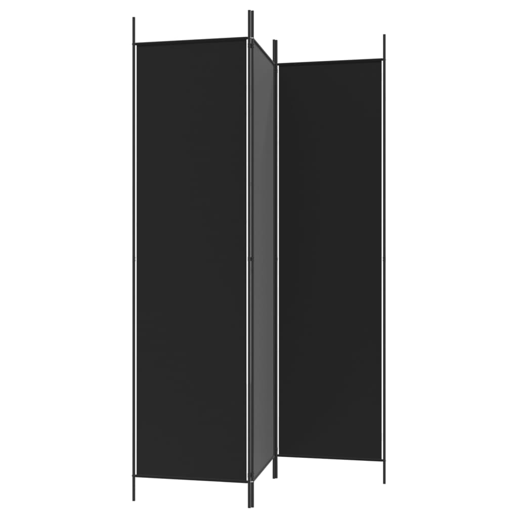 Romdeler 3 Paneler Svart 150X200 Cm Stoff