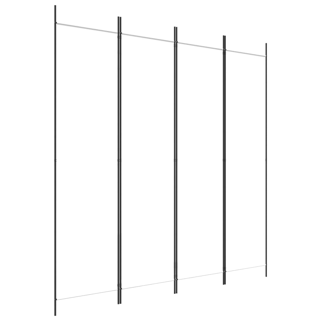 Romdeler 4 Paneler Hvit 200X200 Cm Stoff