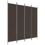 Romdeler Med 4 Paneler Brun 200X200 Cm Stoff